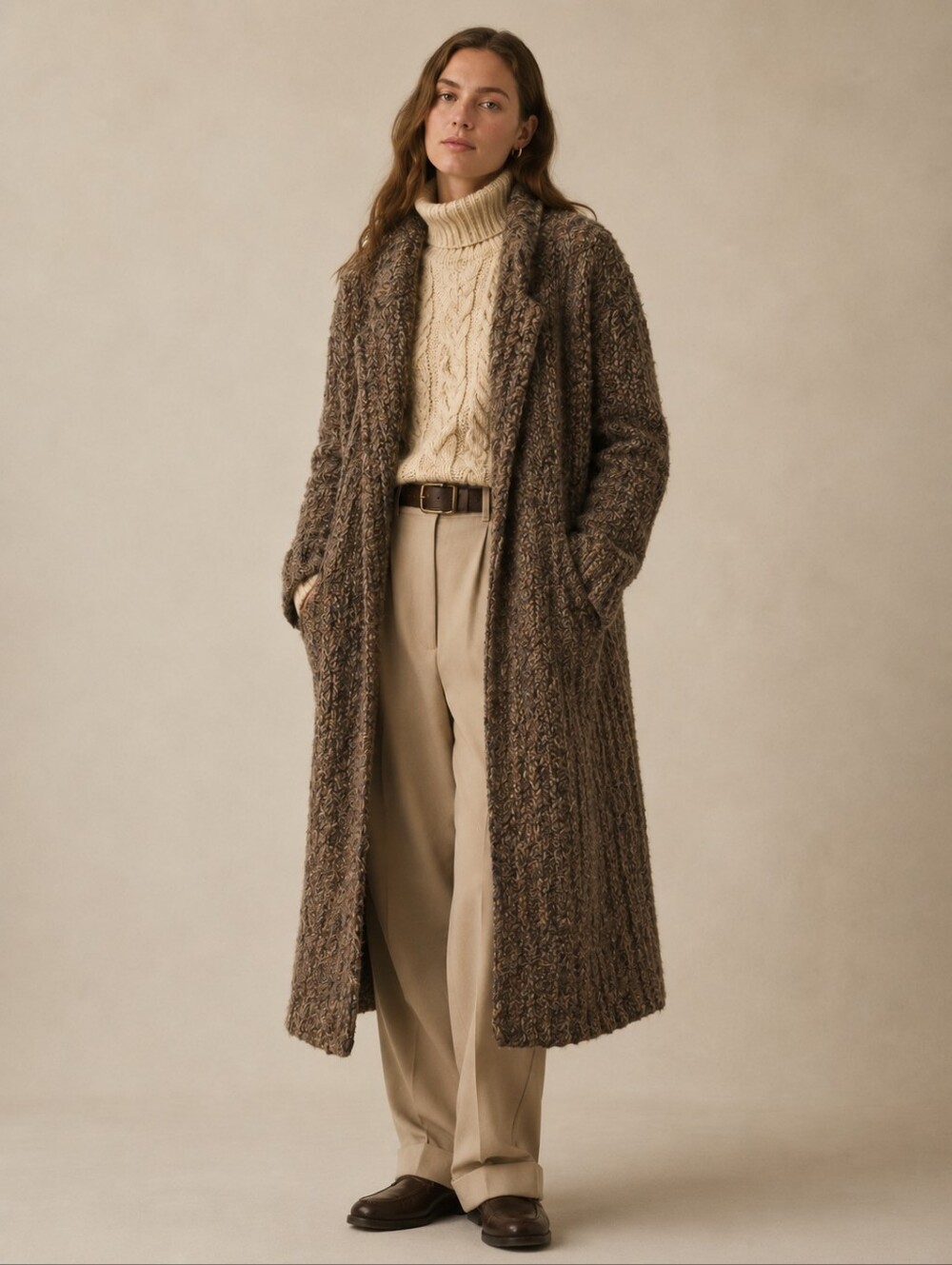 David Sheekwan Wool Chunky Knit Cardigan Size M Long Maxi Heavyweight Sweater